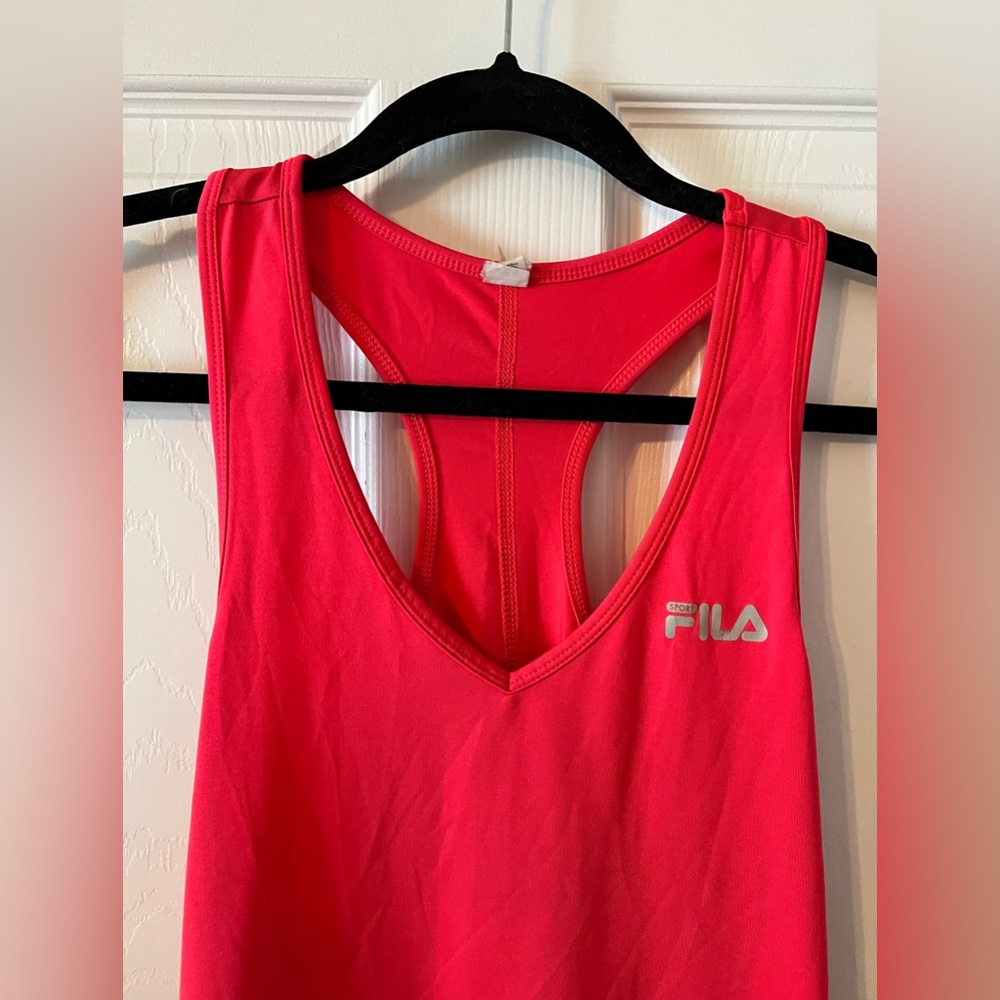 Red/Pink FILA size medium workout razorback tank